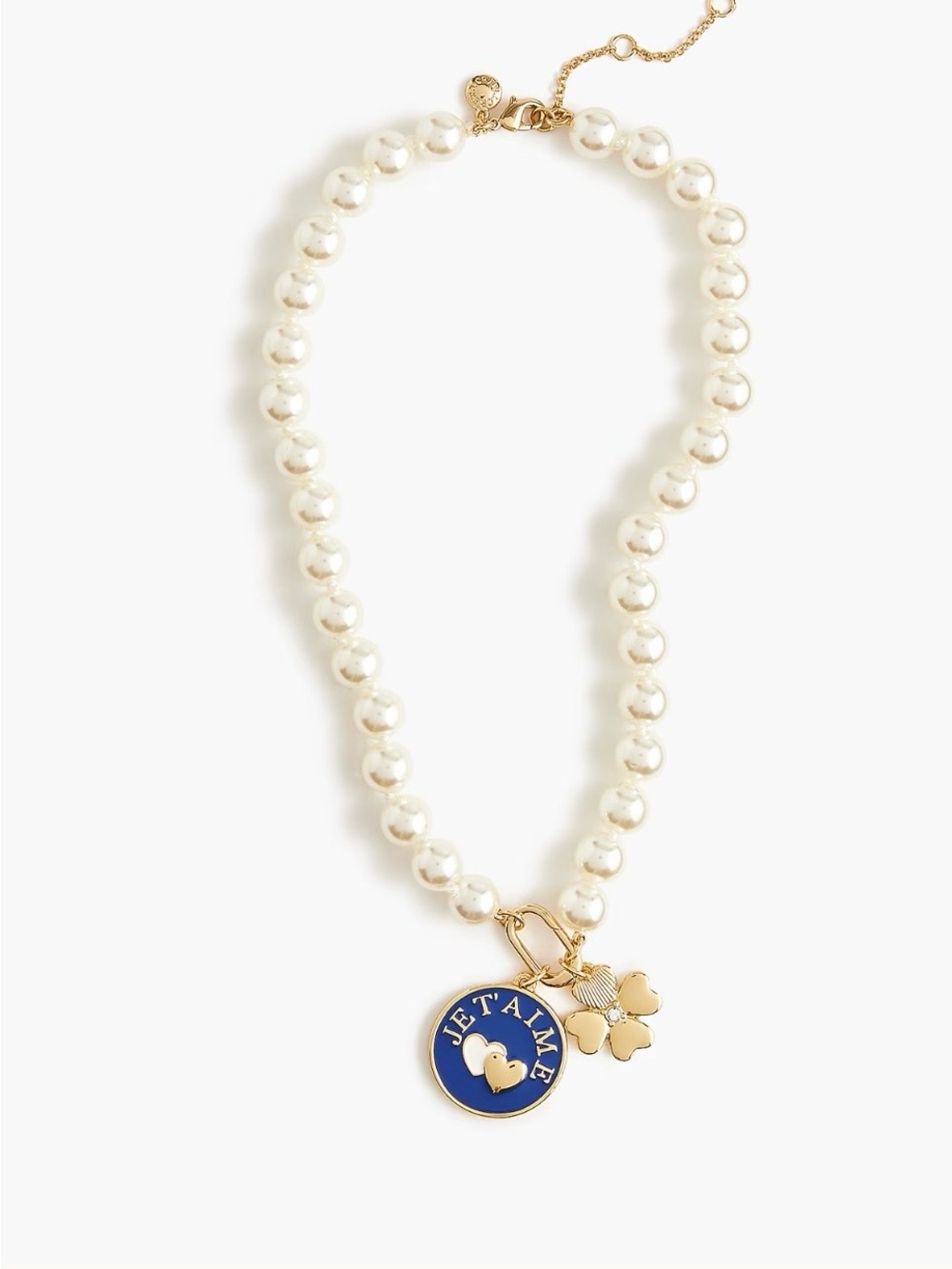 J.Crew Je t'aime pearl pendant necklace